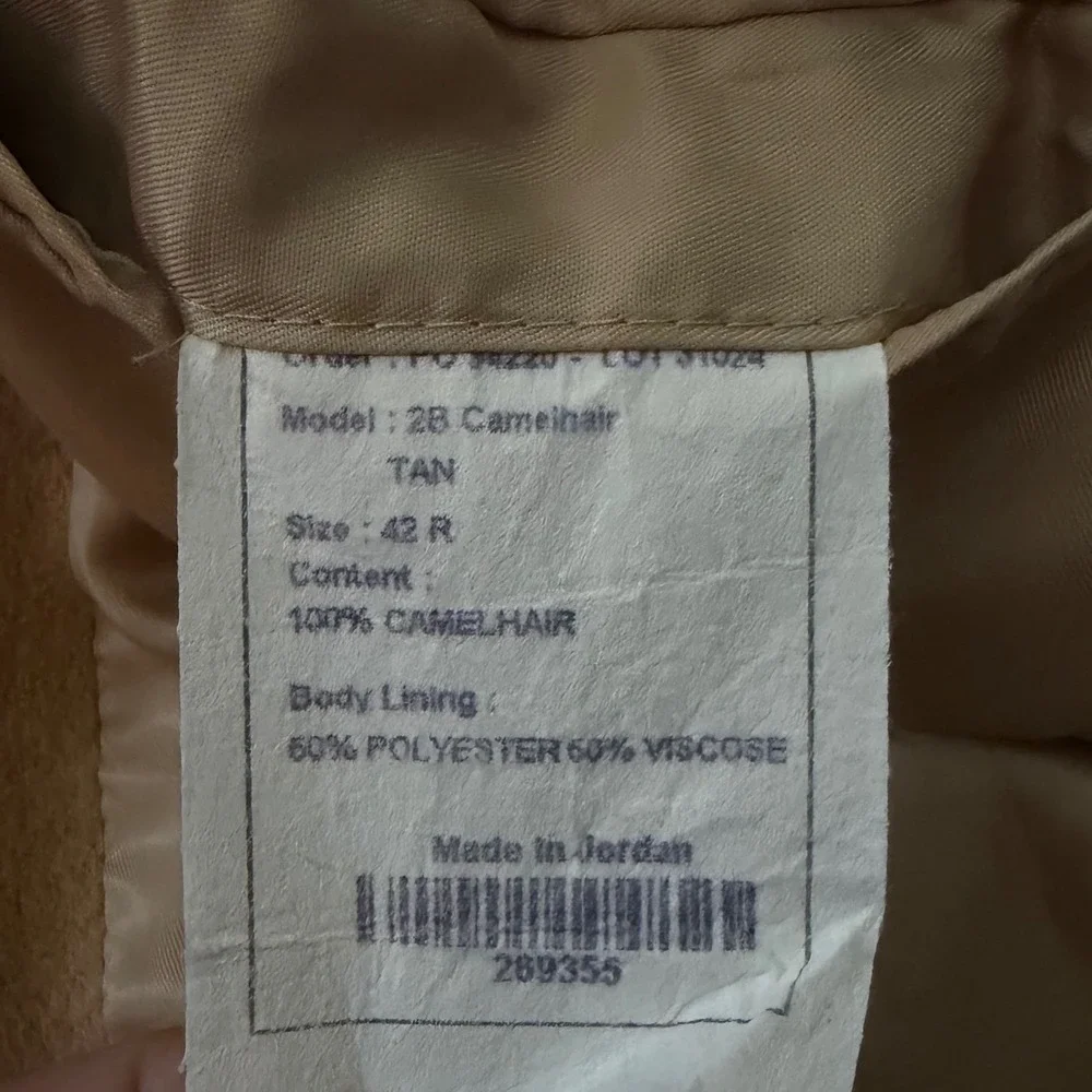 Jos. A. Bank Blazer Men 42R Tan 100% Camel Hair Sport Coat Old Money Luxury Fall